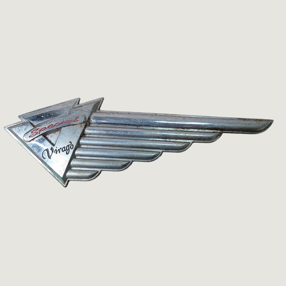 Vintage Yamaha Virago Special Gas Tank Emblem Badge Winged Chrome Logo Left Side